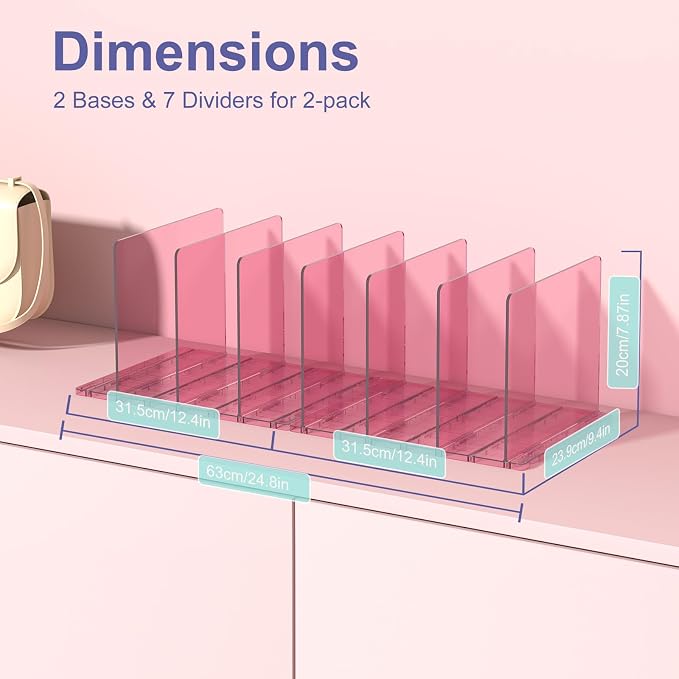 Purse Organizer for Closet: Shelf Dividers Adjustable Acrylic Bag Closet - Image 7