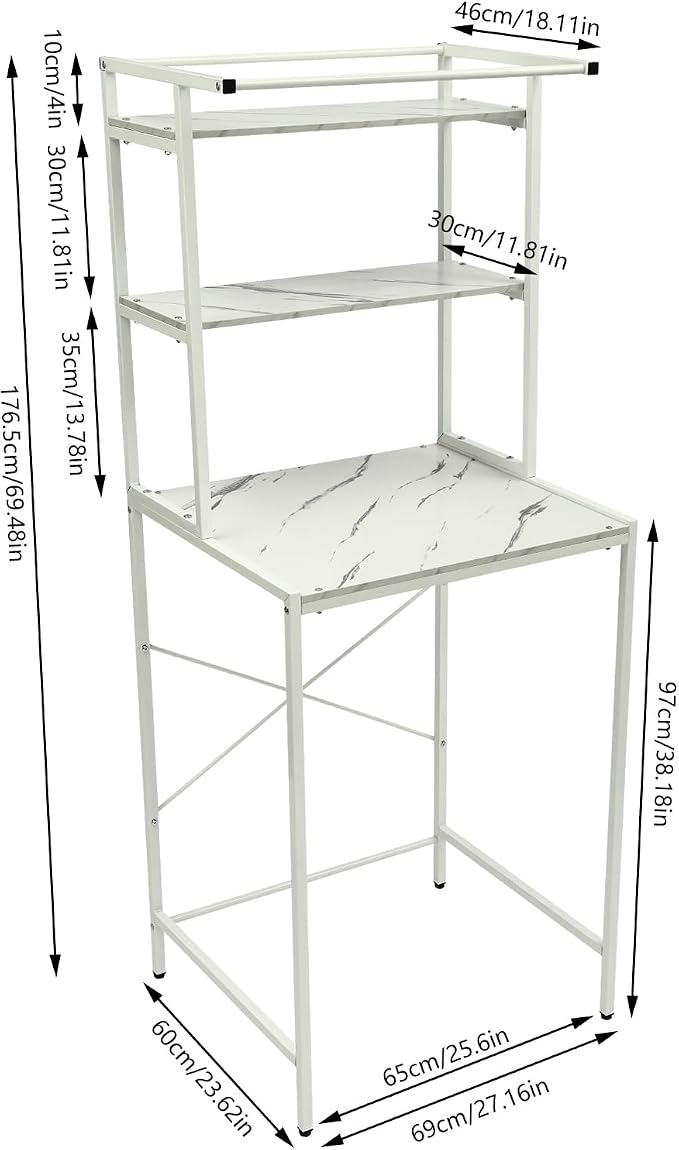 Over Washer and Dryer Shelves, Dryer Storage Shelf, 3 Tiers Laundry Room - Image 3