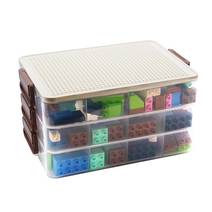 Toys Storage Organizer Bins for Lego, Stackable Toys Organizer, Lego Building by WMM