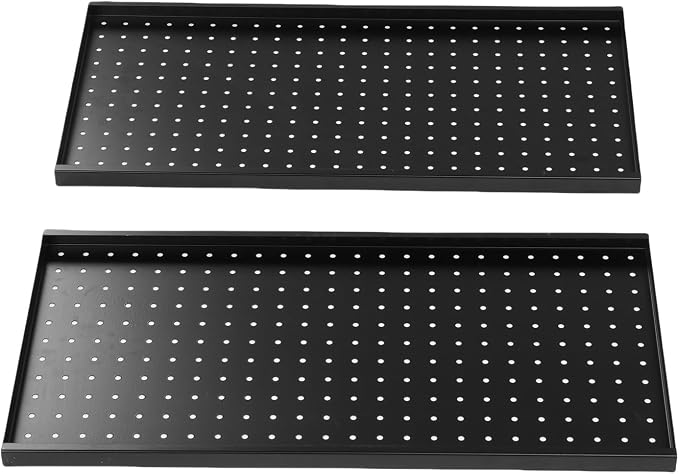 Fafeicy 2Pcs Black Pegboard Metal Wall Panel 24x12 Inches Heavy Duty Organizer - Image 9