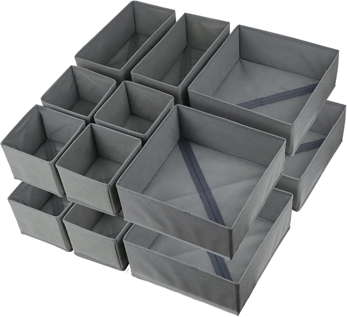 16 Pcs Drawer Organizer, Fabric Closet Organizer and Storage Baskets, Foldable - Image 6