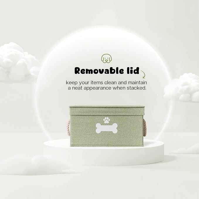 Dog Toy Basket with Lid, Dog Basket - Image 3