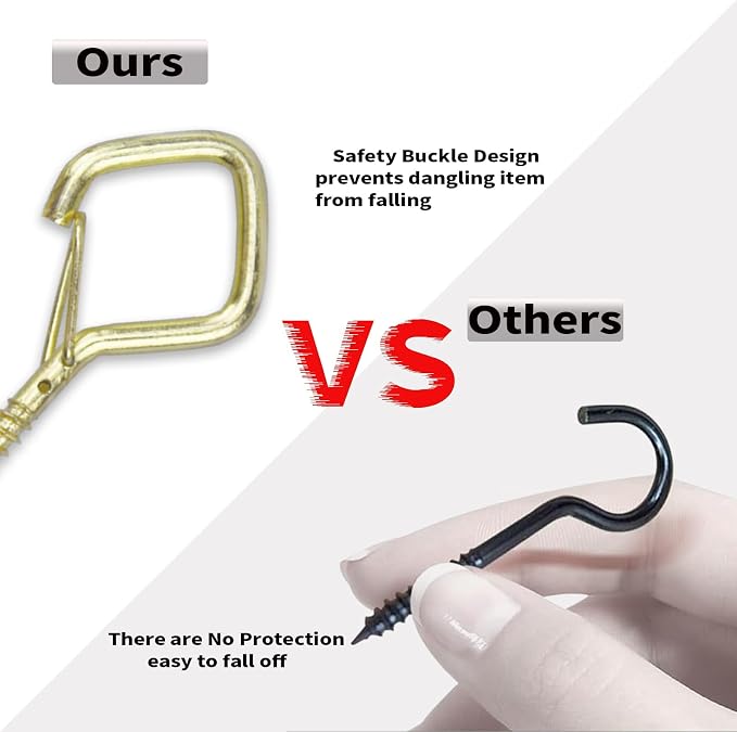 50 PCS Gold Eye Screw Hooks for Hanging Heavy Duty - Image 6
