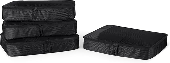 Amazon Essentials 4-Piece Packing Cubes Travel Accessories Set, Luggage by AmazonEssentials