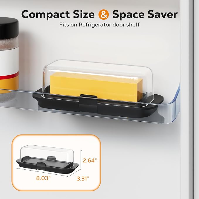 Butter Dish with Lid for Countertop and Refrigerator Door Shelf, Airtight - Image 7