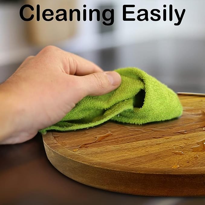 10" Acacia Wood Lazy Susan Organizer Kitchen Turntable - Image 6