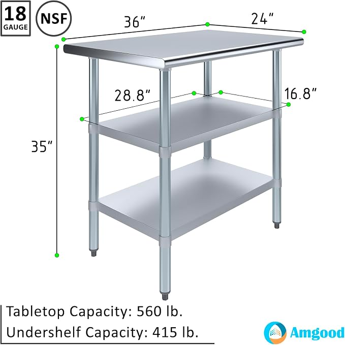 AmGood Stainless Steel Work Table - Image 3