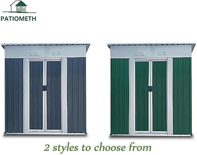5' x 3' Outdoor Metal Storage Shed Outdoor Shed Galvanized Steel Garden Shed - Image 6