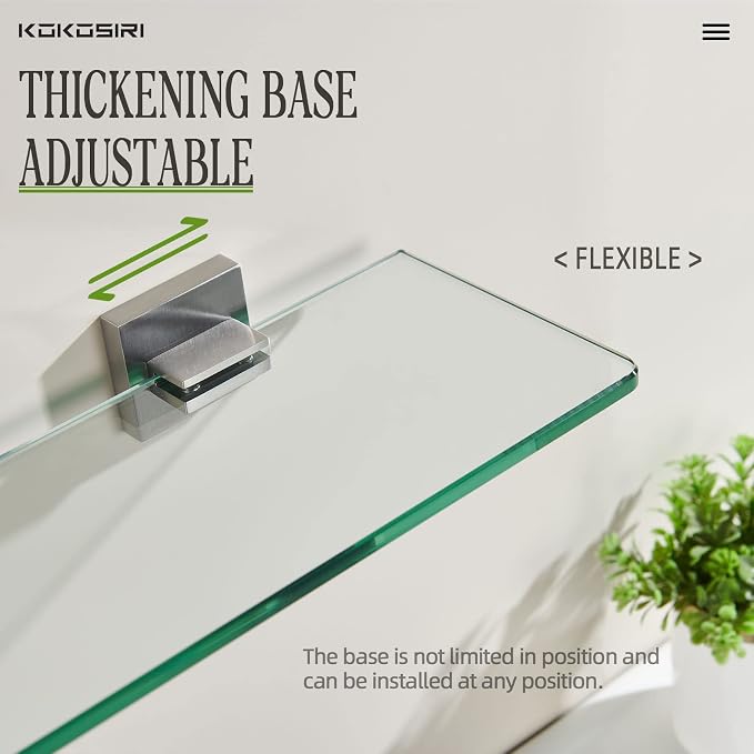 KOKOSIRI Wall Shelves Floating Bathroom Glass Shelf - Image 5