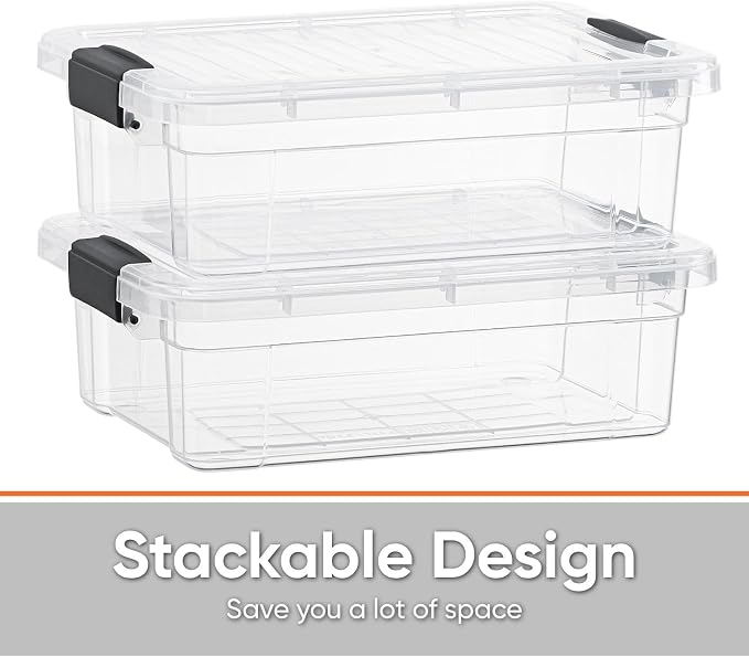 Superio 7.4 Quart Clear Plastic Storage Bin - Image 3