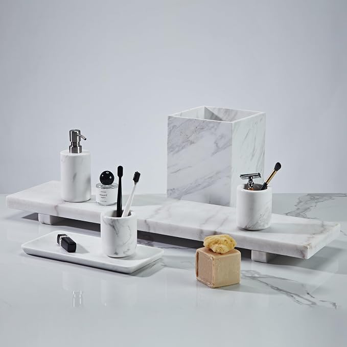 Natural White Marble Toothbrush Holder - Image 9