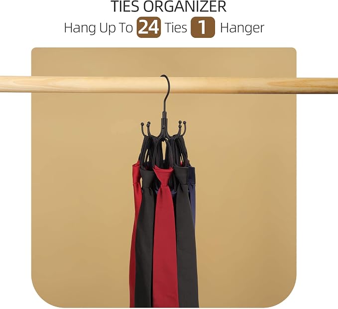 ZEDODIER Belt Hanger, 2 Pack Rotatable Belt Rack Closet Accessories Organizer - Image 5