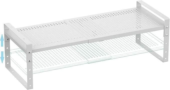 Expandable Shoe Rack Stackable Metal Pantry Storage Shelves Stand Adjustable by Goodqualityproducts