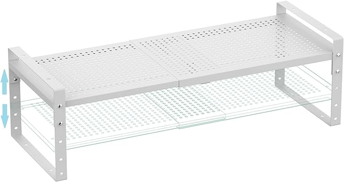 Expandable Shoe Rack Stackable Metal Pantry Storage Shelves Stand Adjustable by Goodqualityproducts