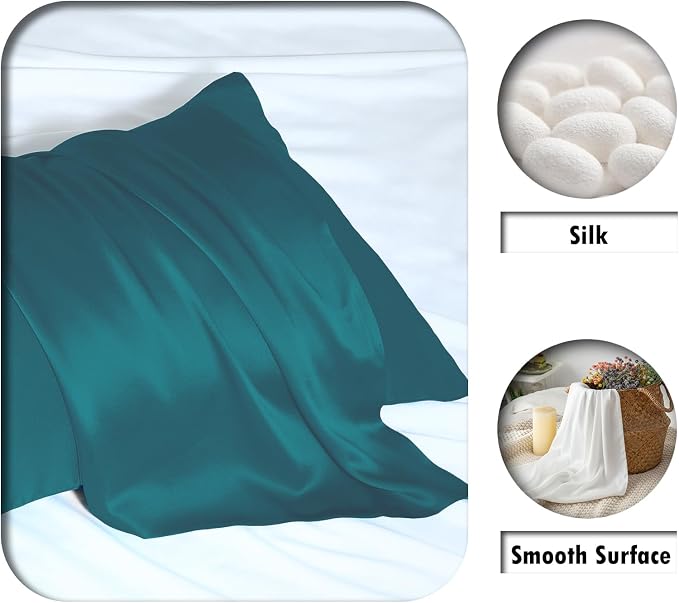 Silk Pillow Cases 2 Pack Soft Breathable and Sliky Queen Size Pillow Cases Set - Image 2