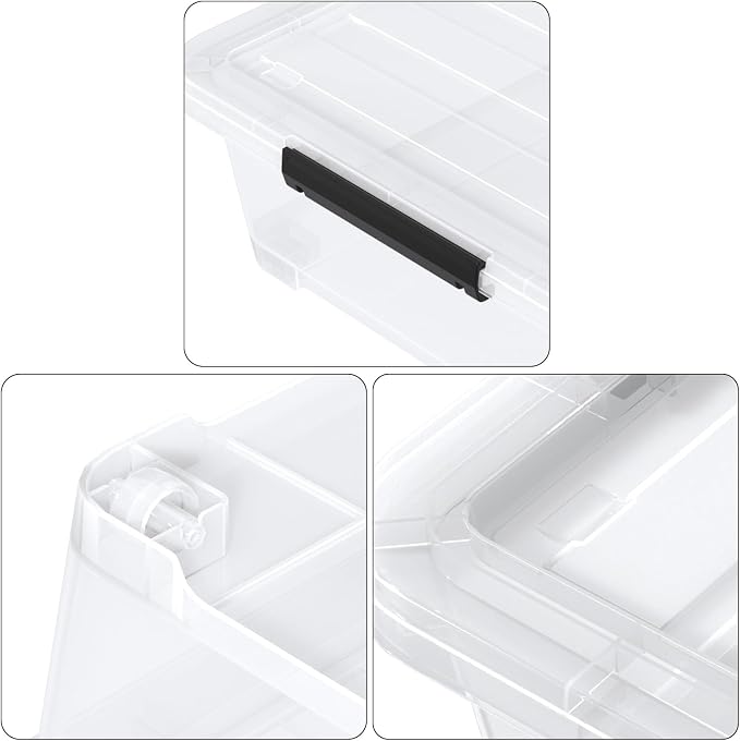 40 Quart Plastic Underbed Storage Boxes, Large Clear Storage Bin - Image 3