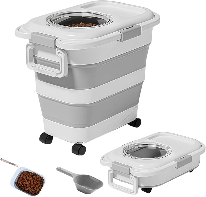 25–28 Lbs Airtight Collapsible Dog Food Storage Container by Unknown