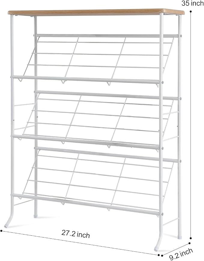 JZM Shoe Rack Storage, Narrow 4 Tier Metal Shoe Storage Shelf, Free Standing - Image 2