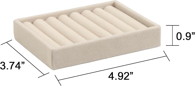 Frebeauty Small Jewelry Tray Set, Velvet Ring Organizer, Stackable Jewelry - Image 3