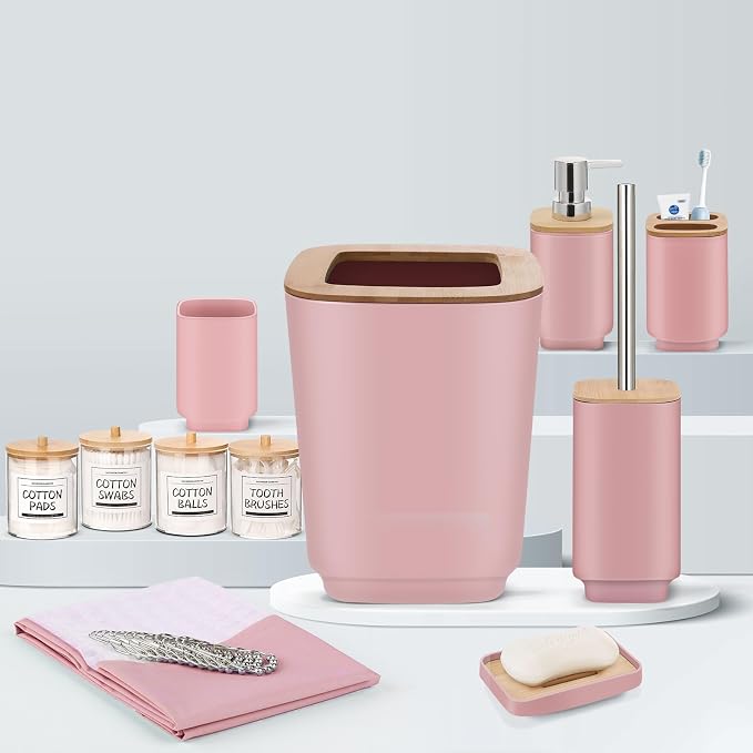 IMAVO Bathroom Accessories Set, 11 Pieces Bathroom Accessory Set, Trash Can - Image 8