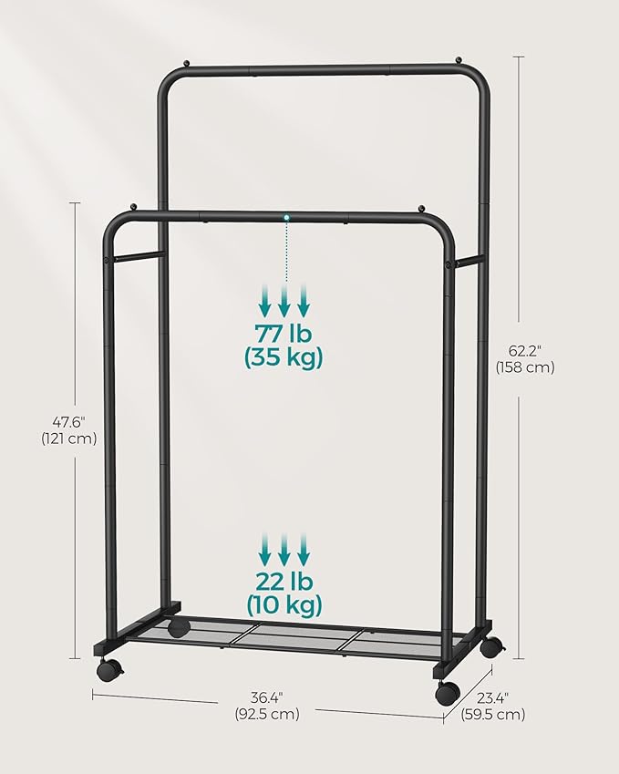 SONGMICS Double Rods Clothes Rack - Image 6