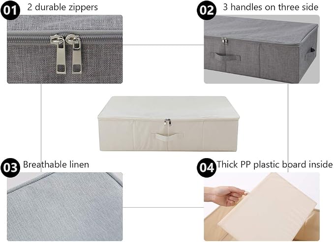 iwill CREATE PRO Folding Under Bed Shoes Storage Organiser Bins - Image 2