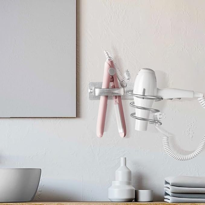 YUET Hair Dryer Holder Hairdryer Station Wall Mounted Spiral Shelf Bracket - Image 6