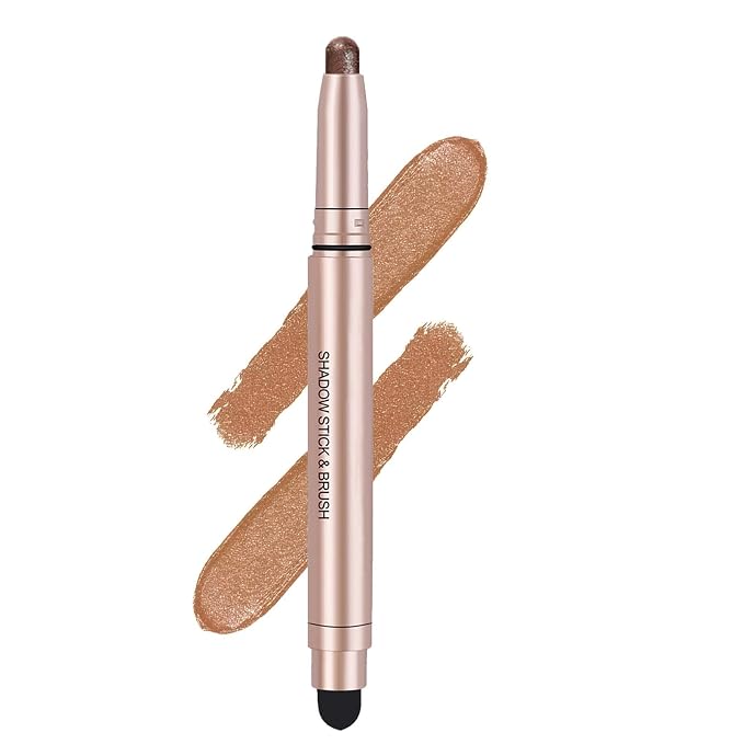 Brown Eyeshadow Stick, Smooth Cream Shimmer Single Eyeshadow Pencil, High by Metfdlaig