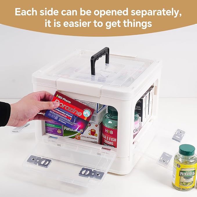 DOUKE 22qt Medicine Organizer Storage Box – Plastic First Aid Box Empty - Image 2