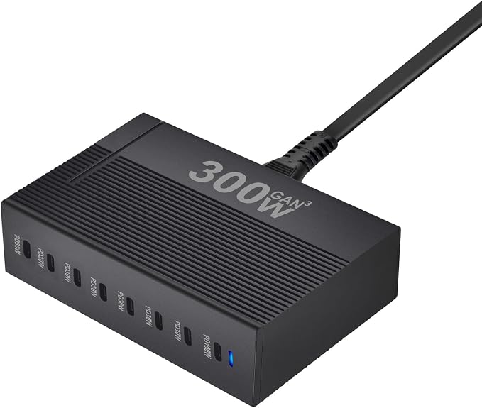 300W 8-Port GaN PD3.1 Desktop Charging Station | Intelligent Power Allocation - Image 4