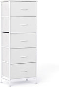 DUMOS Nightstand with 5 Drawers Bedside Table with Removable Fabric Bins Sturdy by DumosLifestyle