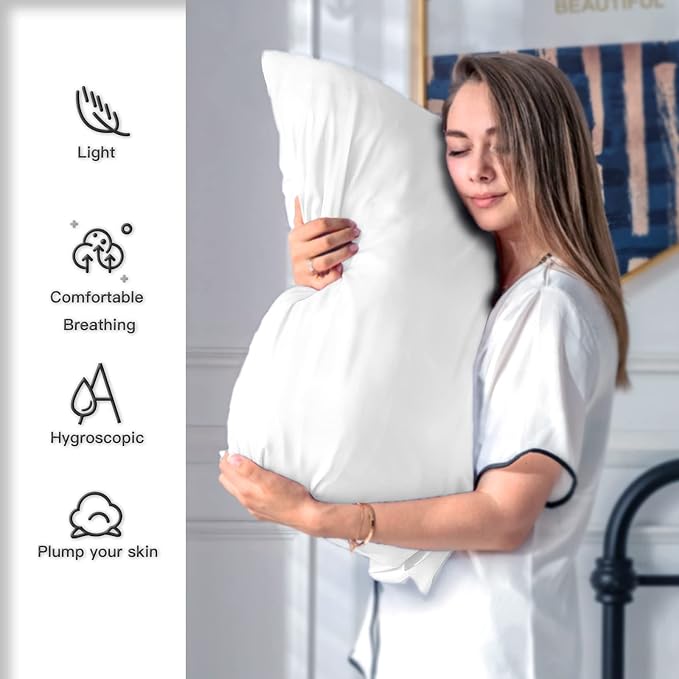 Silk Pillowcase for Hair and Skin, Breathable and Sliky 100% Queen Silk Pillow - Image 3