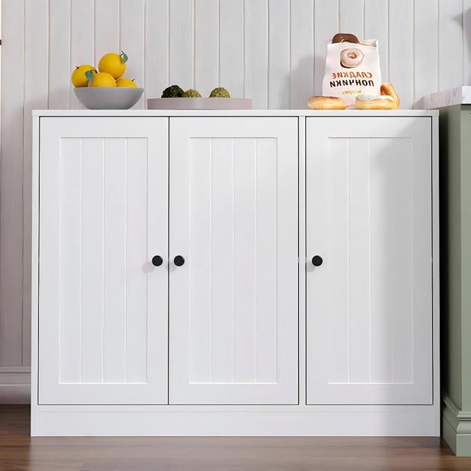 Buffet Cabinet with 3 Door, Kitchen Storage Sideboard with Adjustable Shelf by Furnify