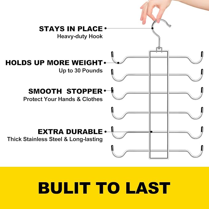 1 Pack Closet-Organizers-and-Storage, 6 Tier Tank-Top-Hangers-Space-Saving - Image 3