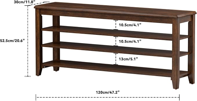 Shoe Bench Storage Rubberwood - Image 3