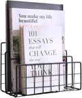 File Folder Organizer for Desktop, 3 Section Metal Vertical magazine Stand by Unknown