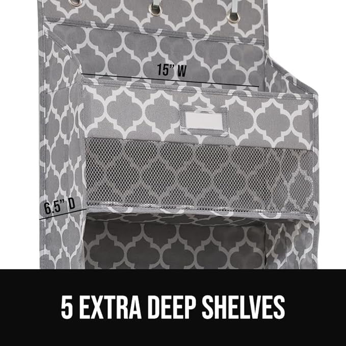 GORILLA GRIP Large Capacity Closet Organizer, 5 Deep Shelves, Holds 50lbs - Image 4