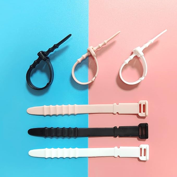 Silicone Zip Ties, Reusable Zip Ties, Elastic Cable Organizer - Image 3