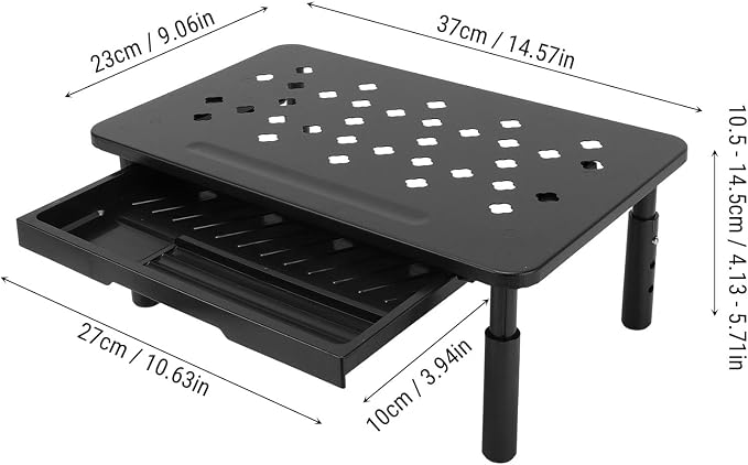 Computer Monitor Stand Riser, Adjustable Height Ergonomic Metal Laptop Stand - Image 6
