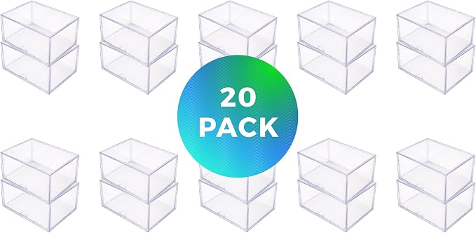20 Pack Clear Acrylic Card Storage Boxes - Image 3