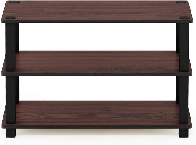 Furinno Turn-S-Tube 3-Tier Shoe Rack, Dark Cherry/Black - Image 5