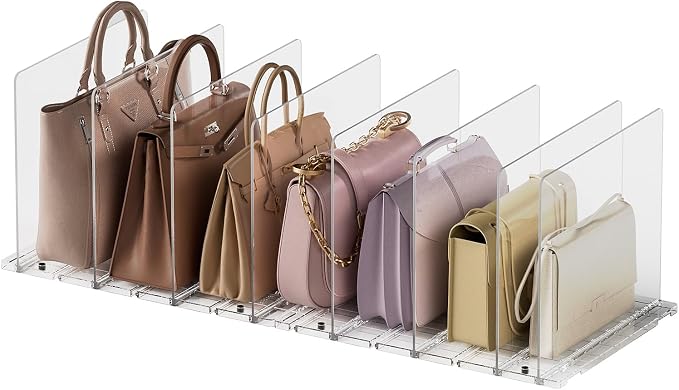 Purse Organizer for Closet Organizers and Storage, Adjustable Clear Shelf by Carcent