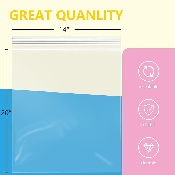 iMailer - 100 Pcs- 14" x 20" Large Zip Bags - Image 2