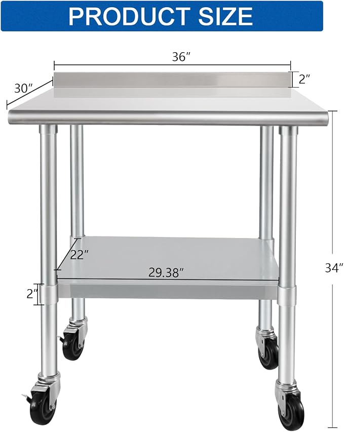 HARDURA Stainless Steel Table 30 x 36 Inches - Image 2