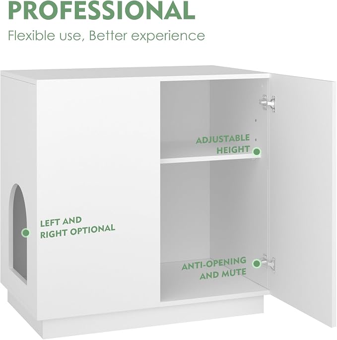 Large/Tall Litter Box Enclosure, Modern Wooden Litter Box Furniture - Image 6
