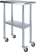 AmGood 30" x 15" Stainless Steel Work Table by AmGood