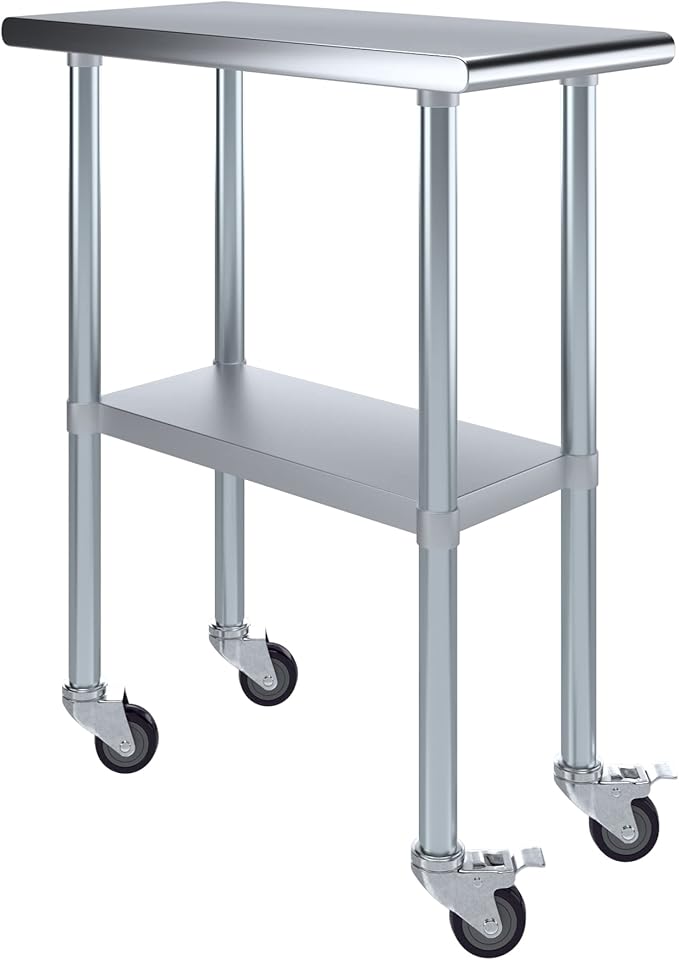 AmGood 30" x 15" Stainless Steel Work Table by AmGood