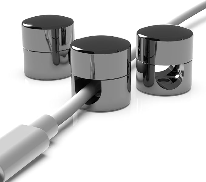 Cable Anchors for Desk Organization Gun Metal | Premium Aluminum Cord by ICONIT