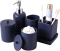 Resin 6 Pcs Navy Blue Bathroom Set Complete by BetterbathroomwithXLHOME