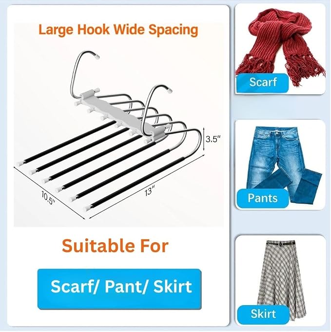 Space-Saving 6-Tier Metal Pants Hanger - Image 4